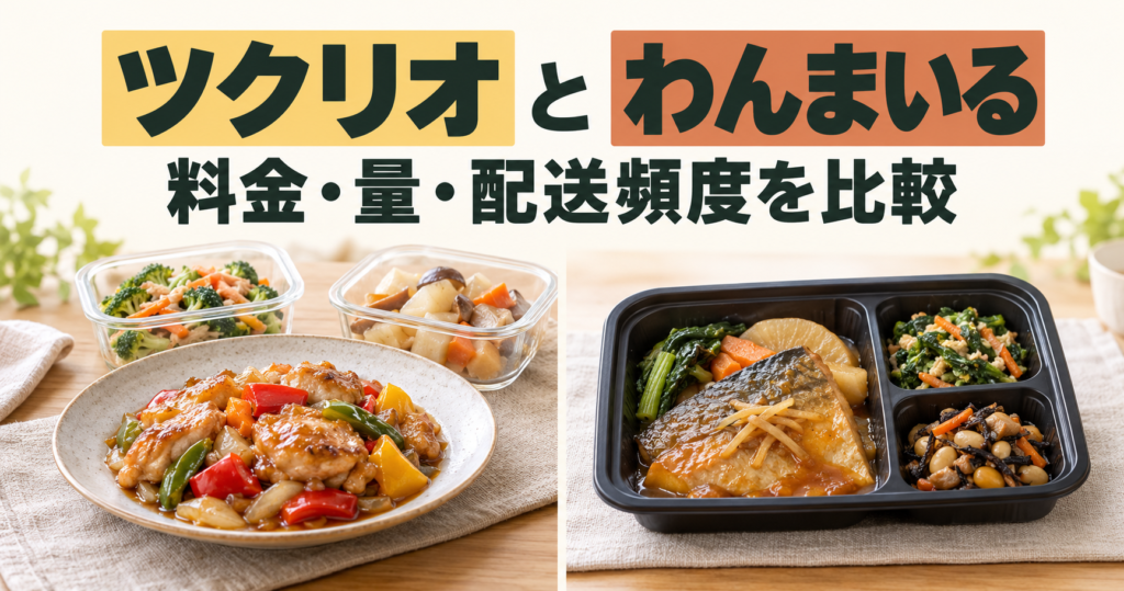 ツクリオとわんまいるの料金・量・配送頻度を比べる記事のイメージ画像
