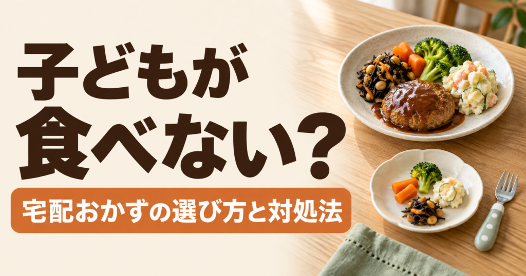 子どもが宅配おかずを食べないときの選び方と対処法を表す食卓のイメージ