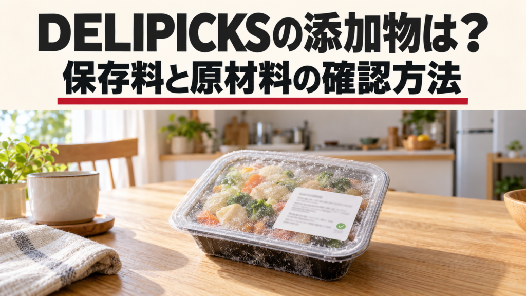 DELIPICKSの添加物と保存料、原材料の確認方法を紹介する記事のイメージ画像