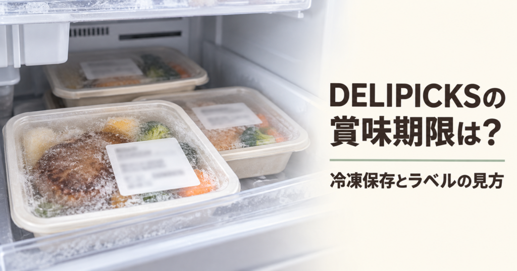 DELIPICKSの賞味期限と冷凍保存・ラベル確認を紹介する記事のアイキャッチ