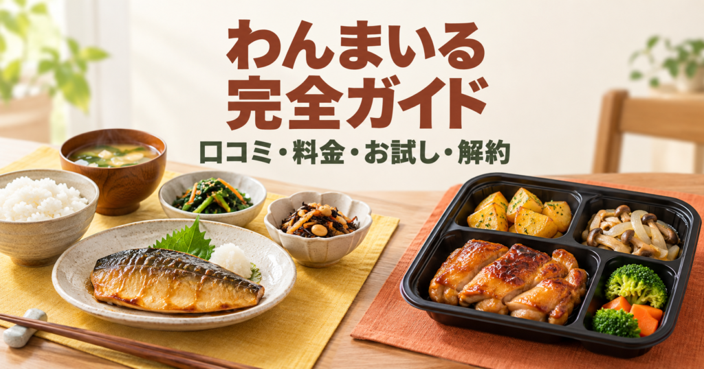 わんまいる完全ガイド。冷凍個包装のおかずとトレー型弁当のイメージ、口コミ・料金・お試し・解約を解説